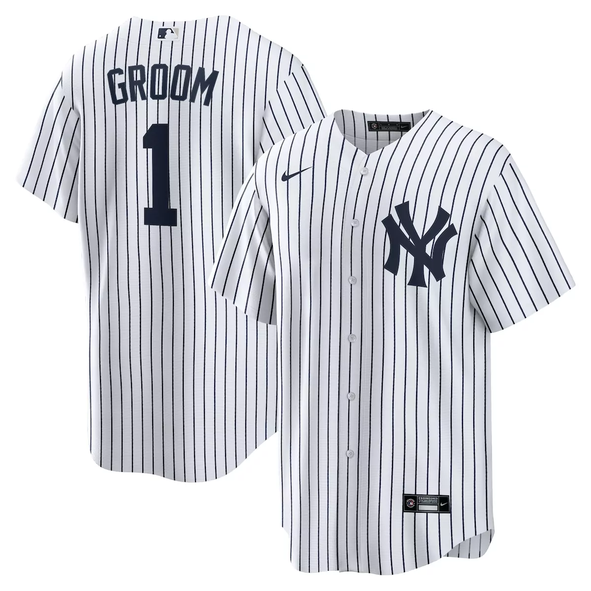 new york yankees white 1 groom home jersey