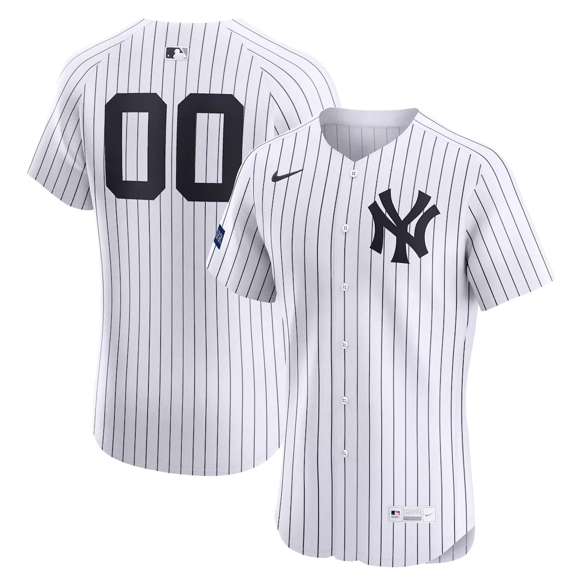 new york yankees white home elite sponsor patch pick a player retired roster jersey