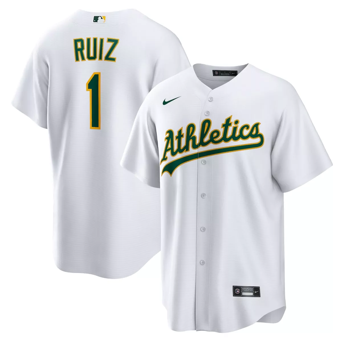 oakland athletics esteury ruiz white home jersey