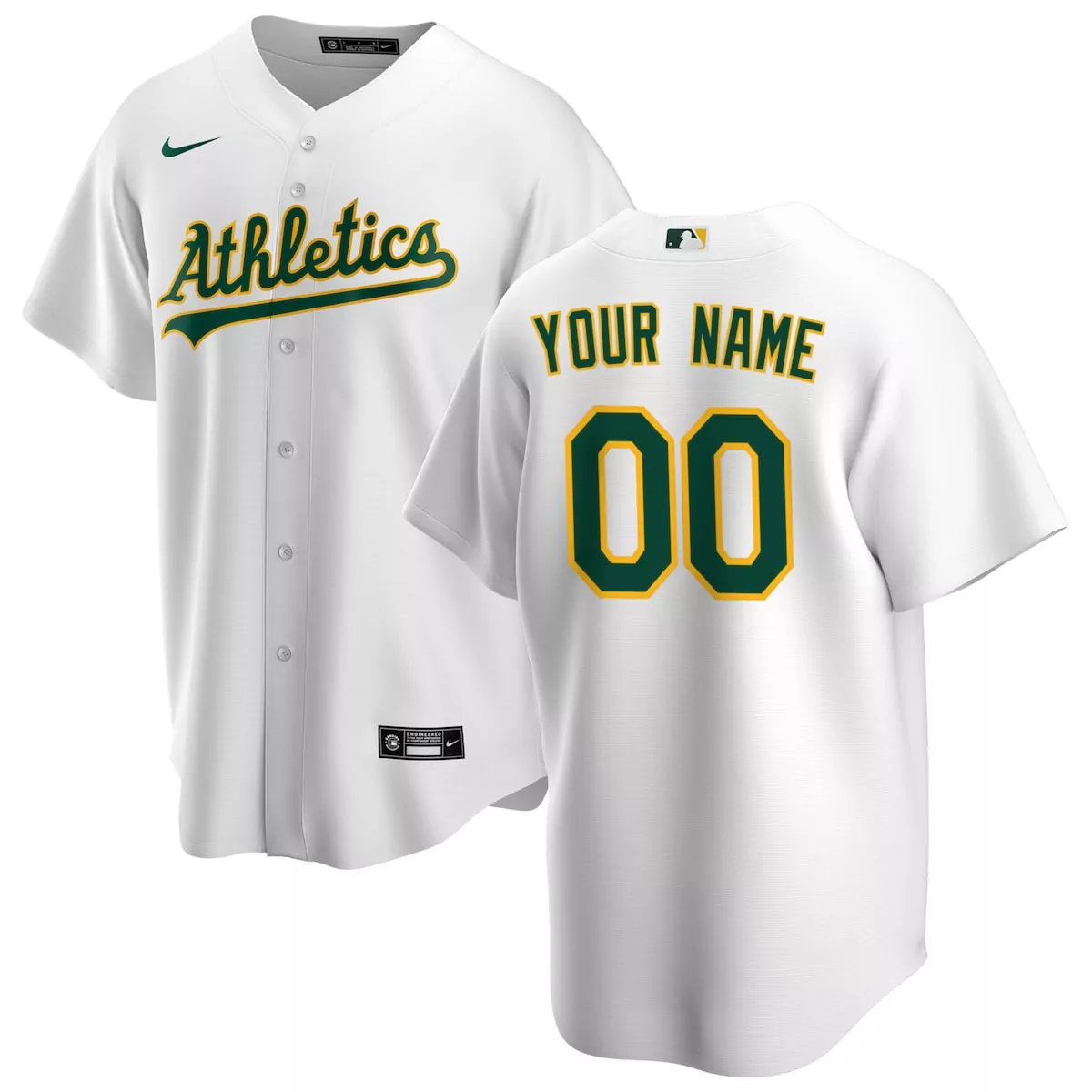 oakland athletics white home custom jersey qp4
