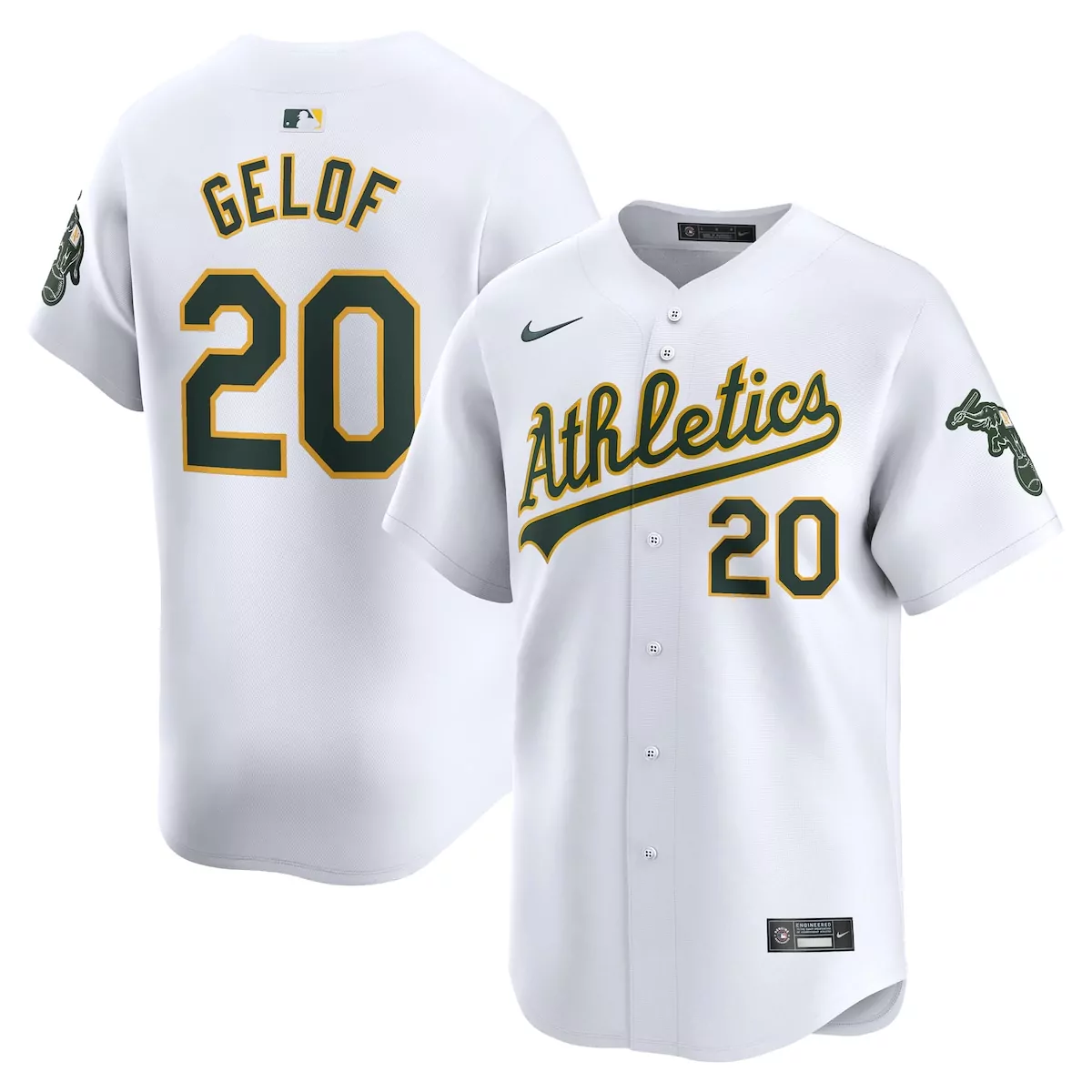 oakland athletics zack gelof white home limited player jersey mki