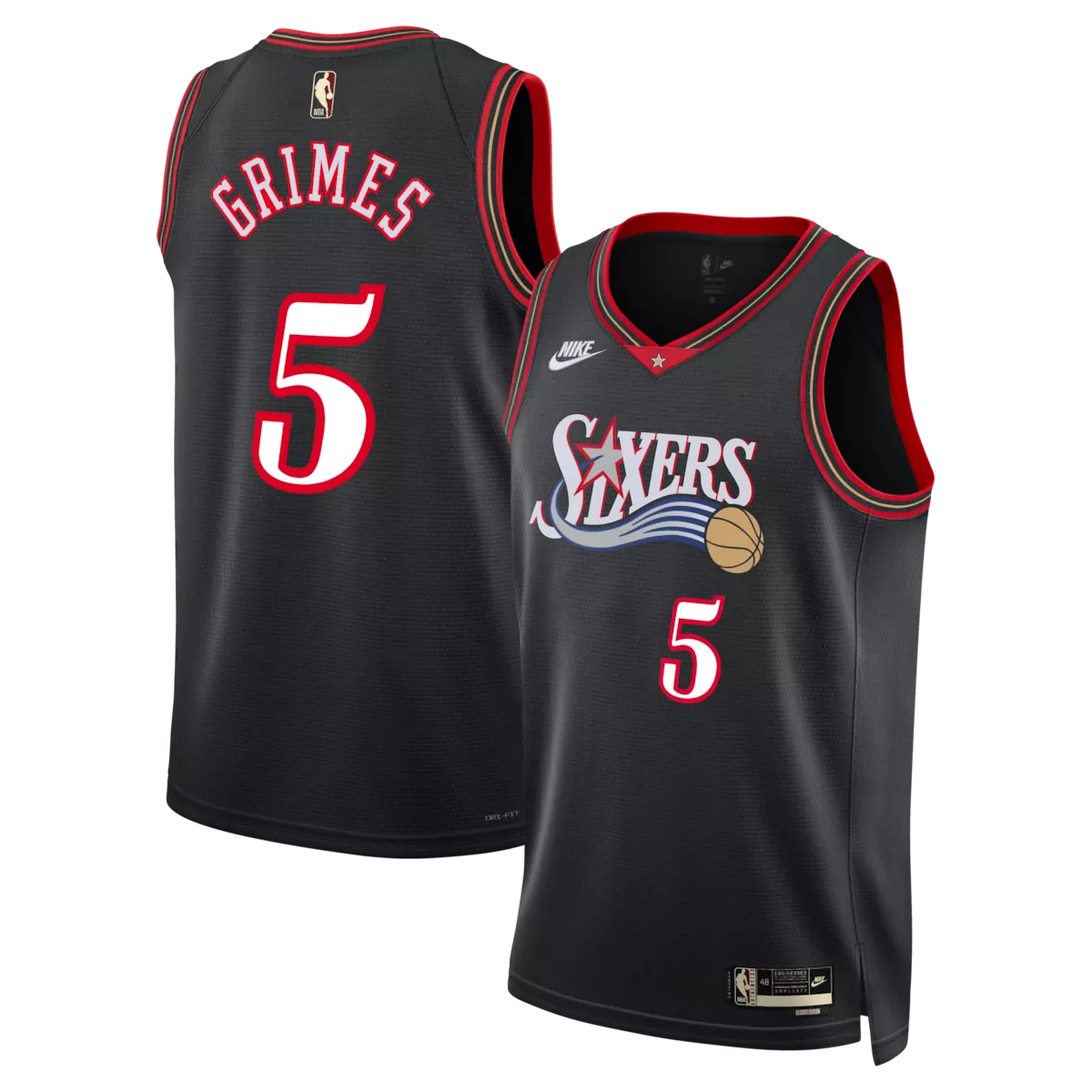 philadelphia 76ers classic edition jersey black quentin grimes unisex