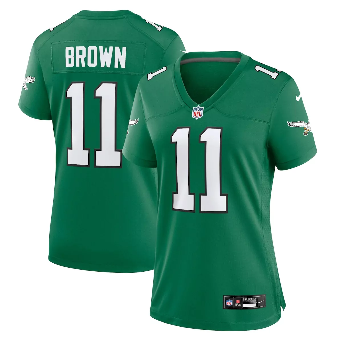 philadelphia eagles a j brown kelly green player jersey