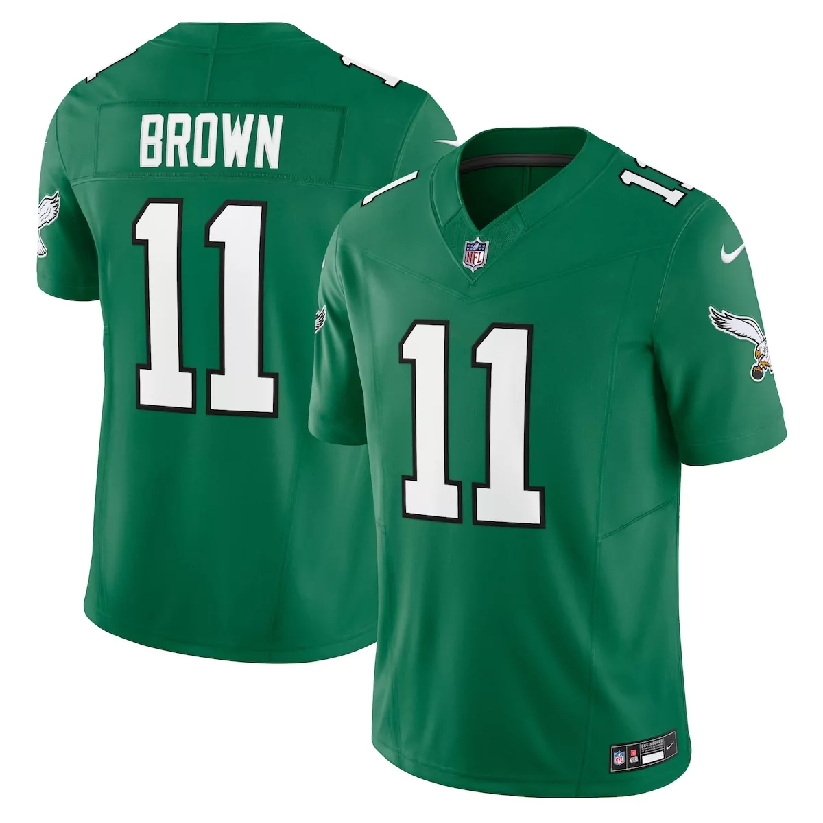 philadelphia eagles a j brown kelly green player jersey