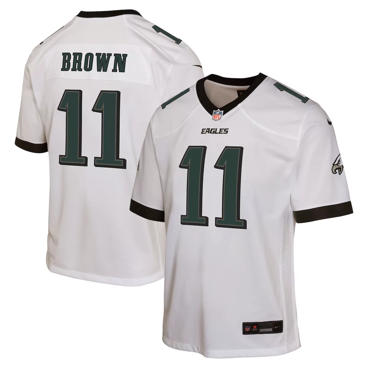 philadelphia eagles a j brown white game jersey