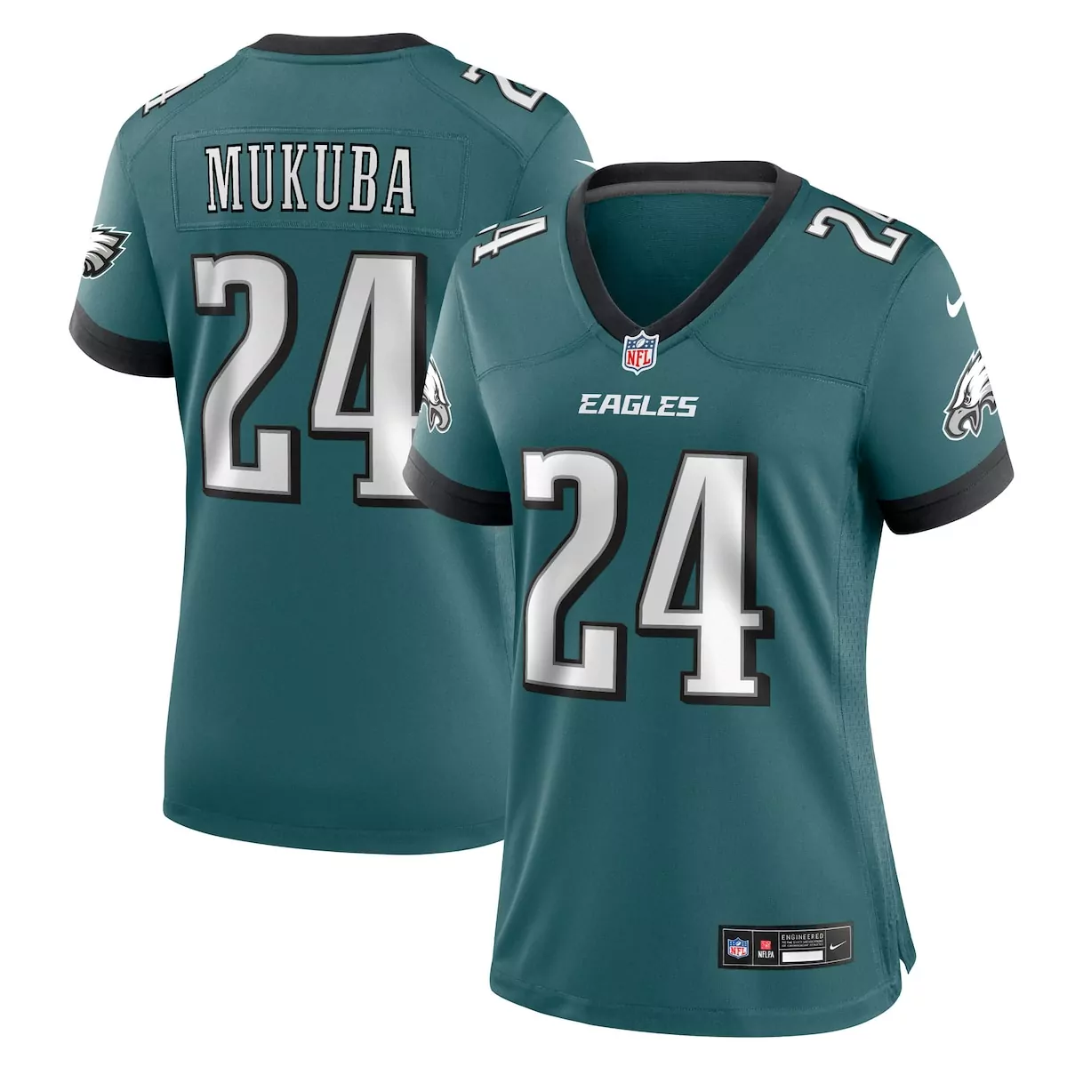 philadelphia eagles andrew mukuba midnight green team game jersey pyq