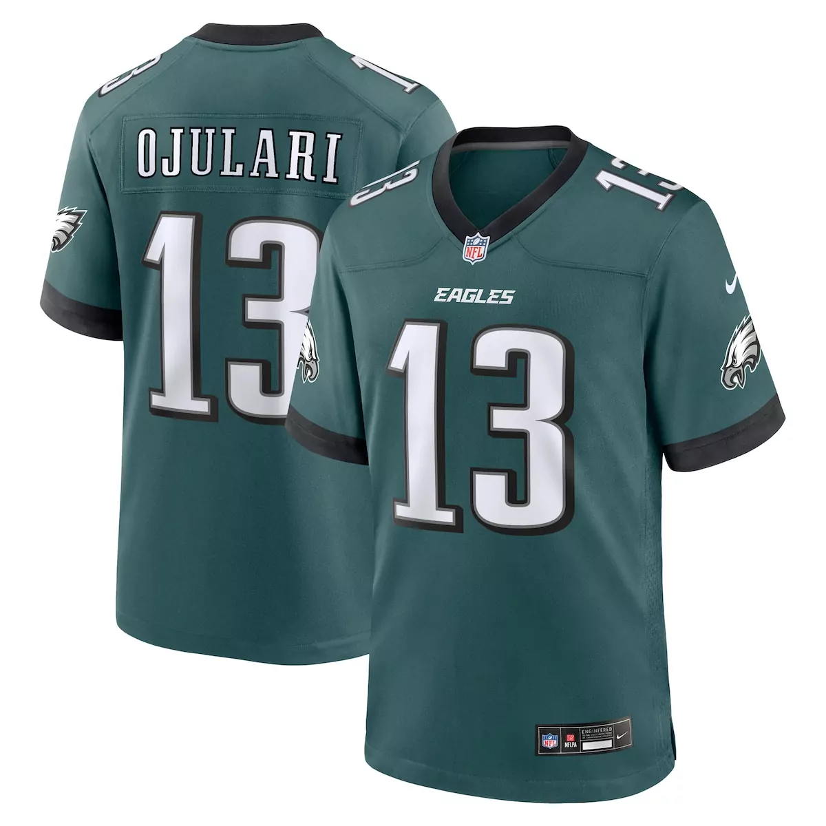 philadelphia eagles andrew mukuba midnight green team game jersey pyq