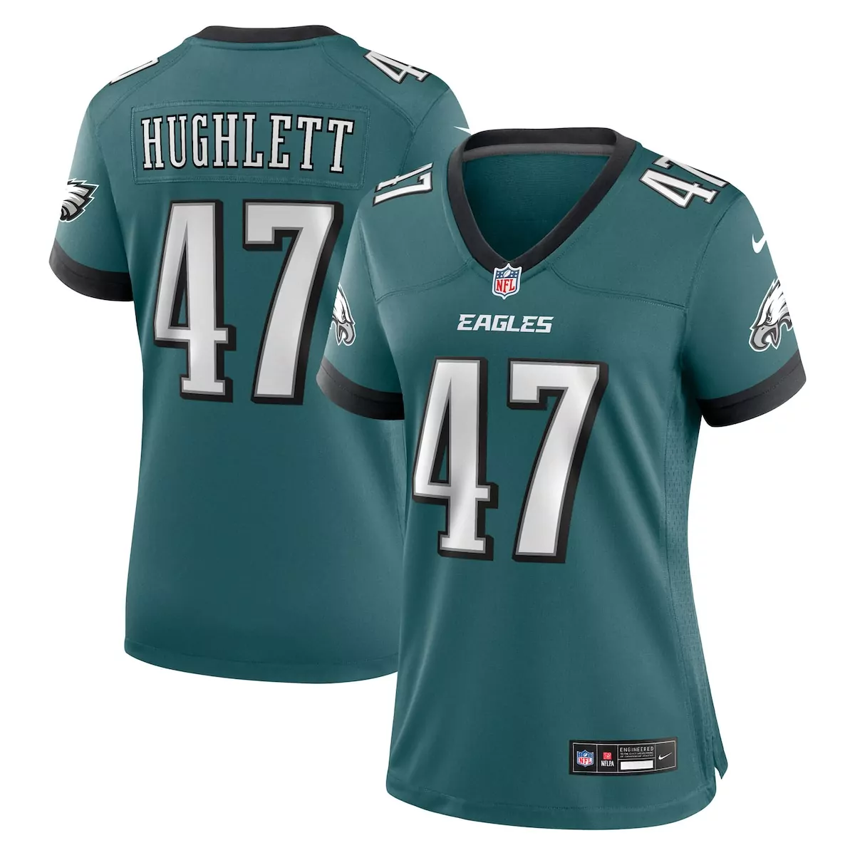 philadelphia eagles charley hughlett midnight green team game jersey e22