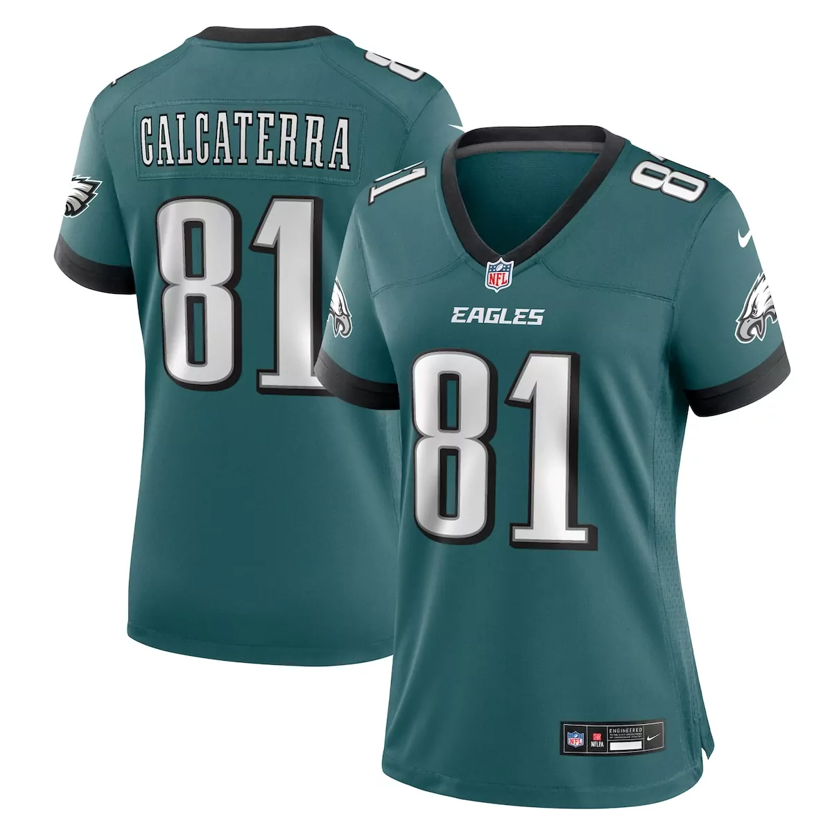 philadelphia eagles grant calcaterra midnight green team game jersey