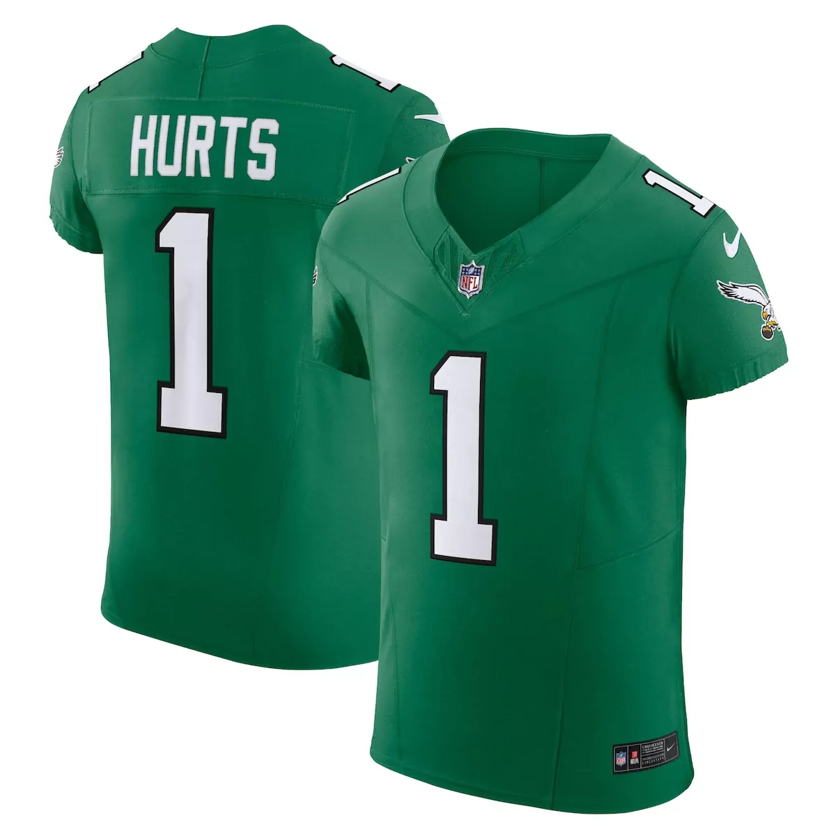 philadelphia eagles jalen hurts kelly green 2nd alternate vapor f u s e elite jersey