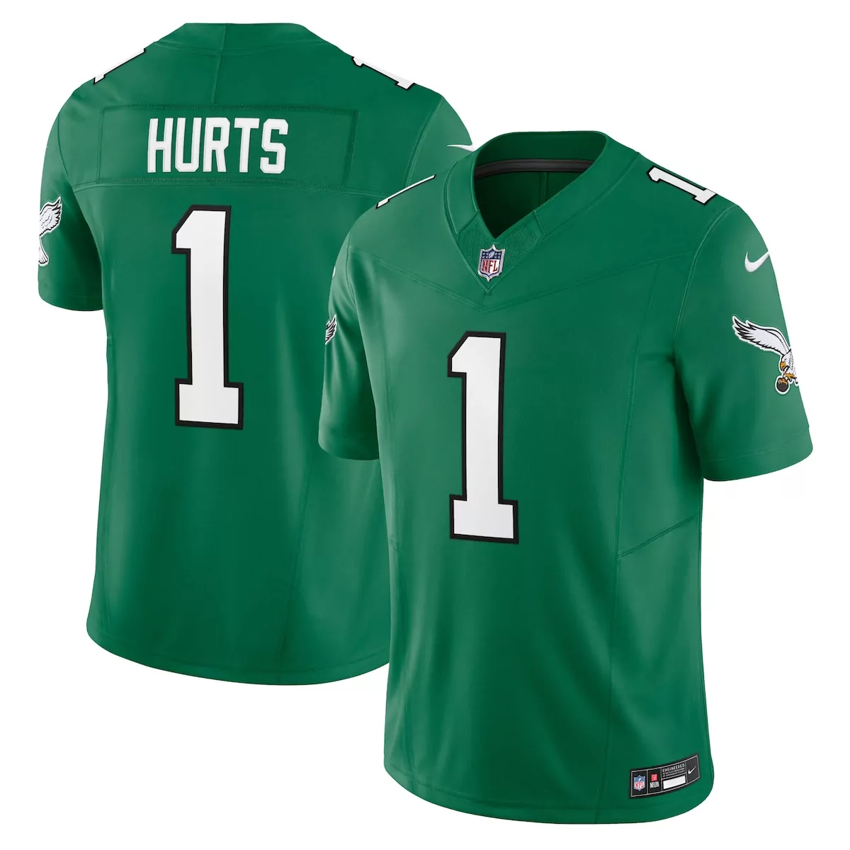 philadelphia eagles jalen hurts kelly green 2nd alternate vapor f u s e elite jersey