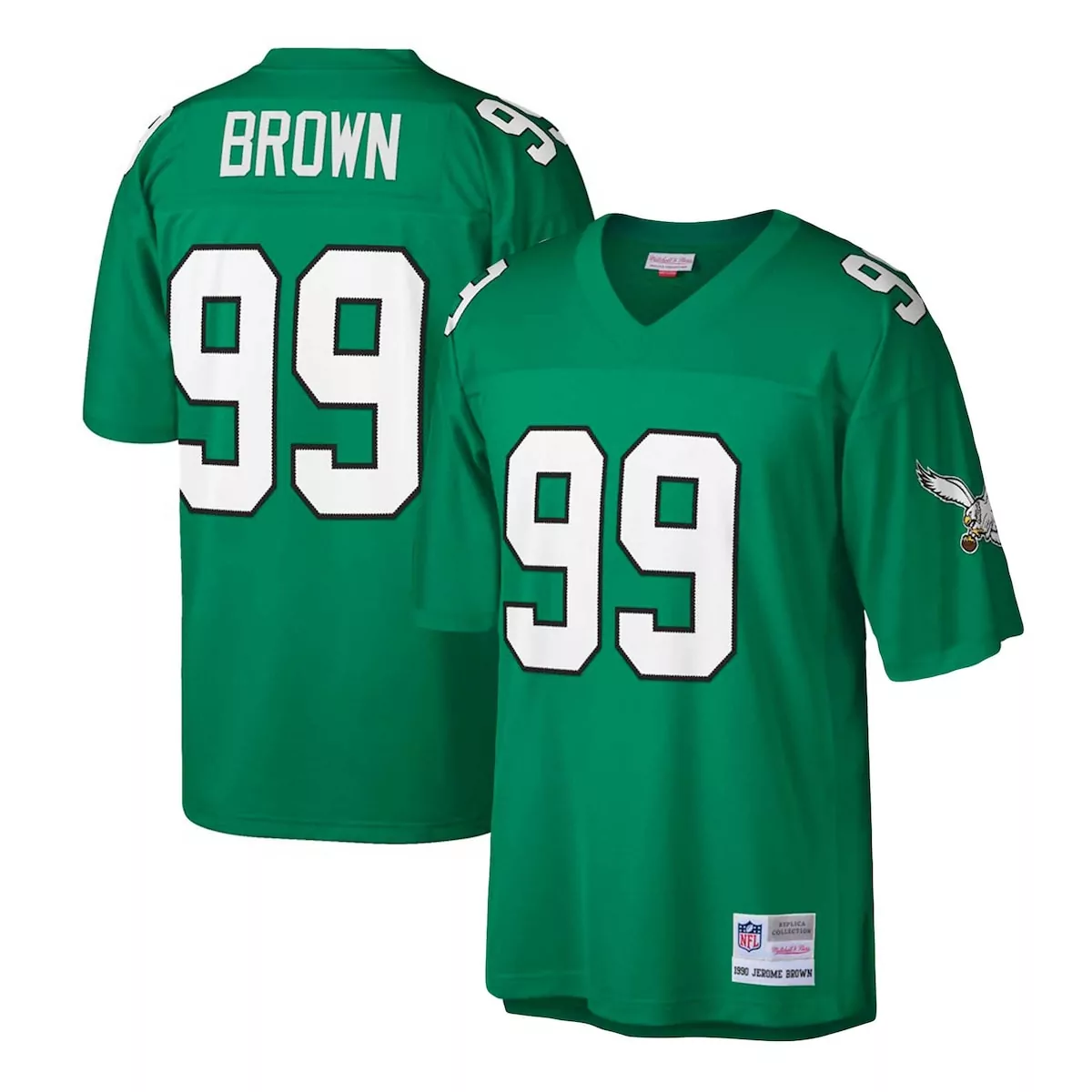 philadelphia eagles jerome brown kelly green big tall 1990 retired player jersey
