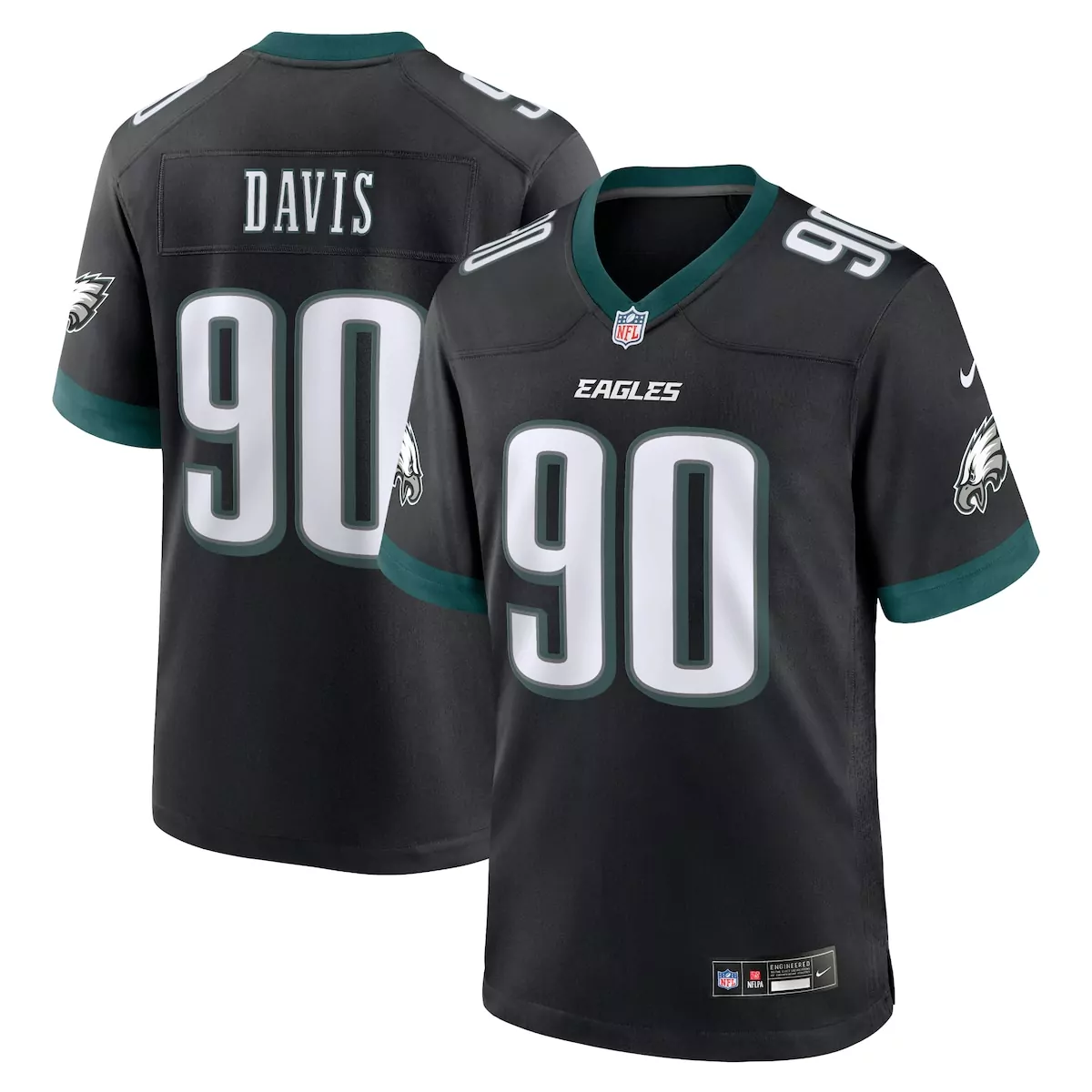 philadelphia eagles jordan davis black alternate game jersey