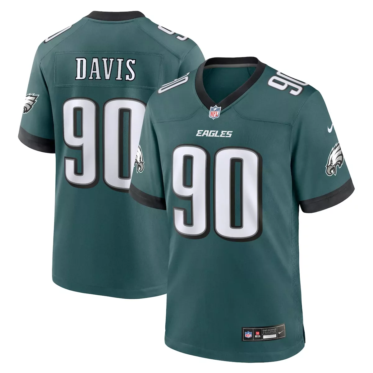 philadelphia eagles jordan davis black alternate game jersey
