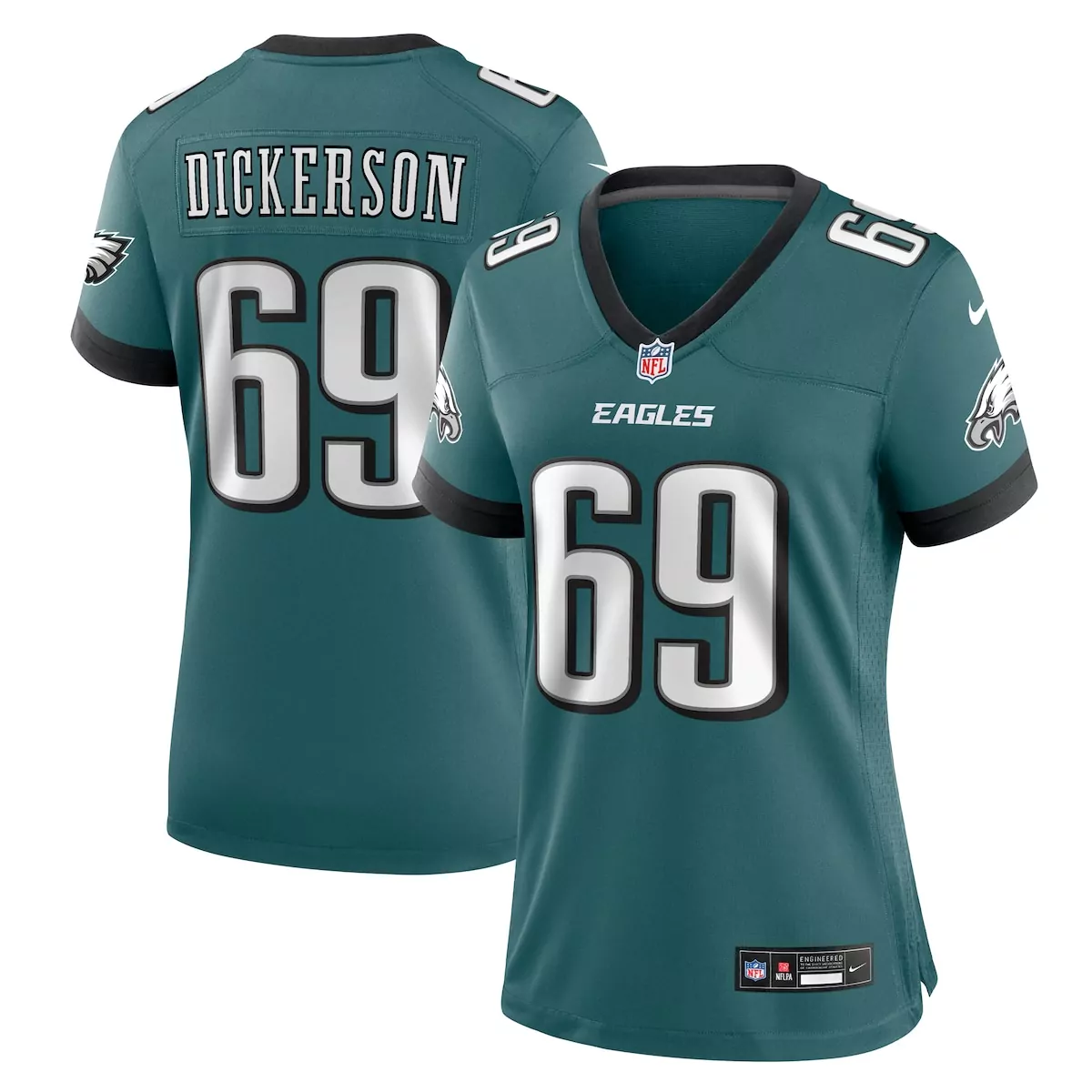 philadelphia eagles landon dickerson midnight green team game jersey q3i