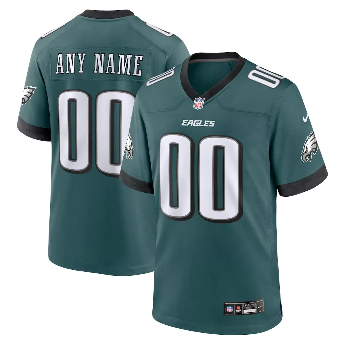 philadelphia eagles midnight green custom game jersey