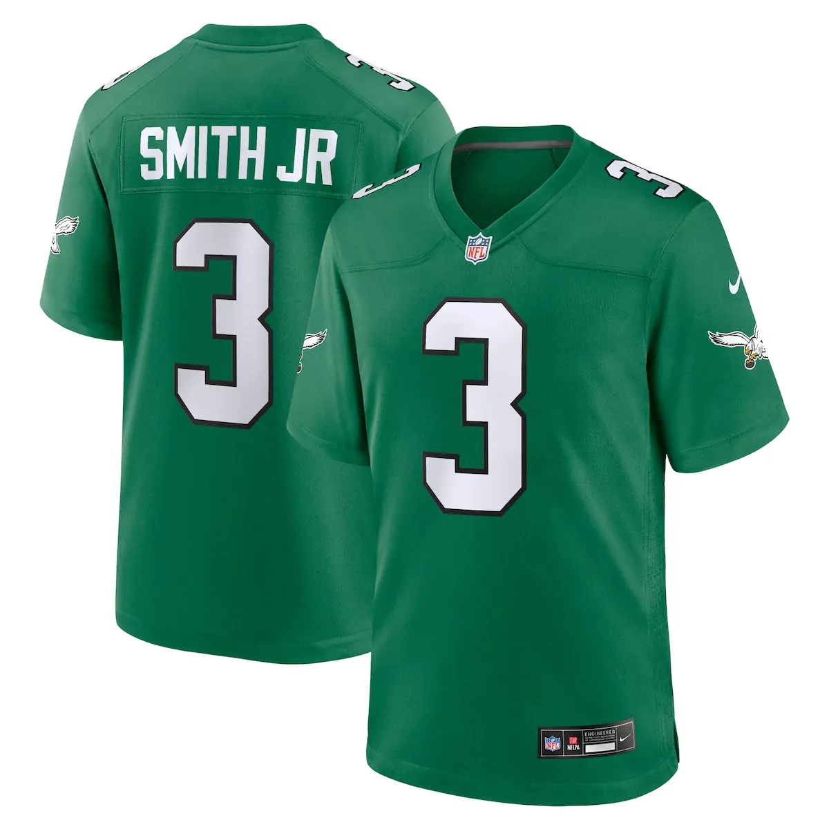 philadelphia eagles nolan smith kelly green alternate game jersey ais