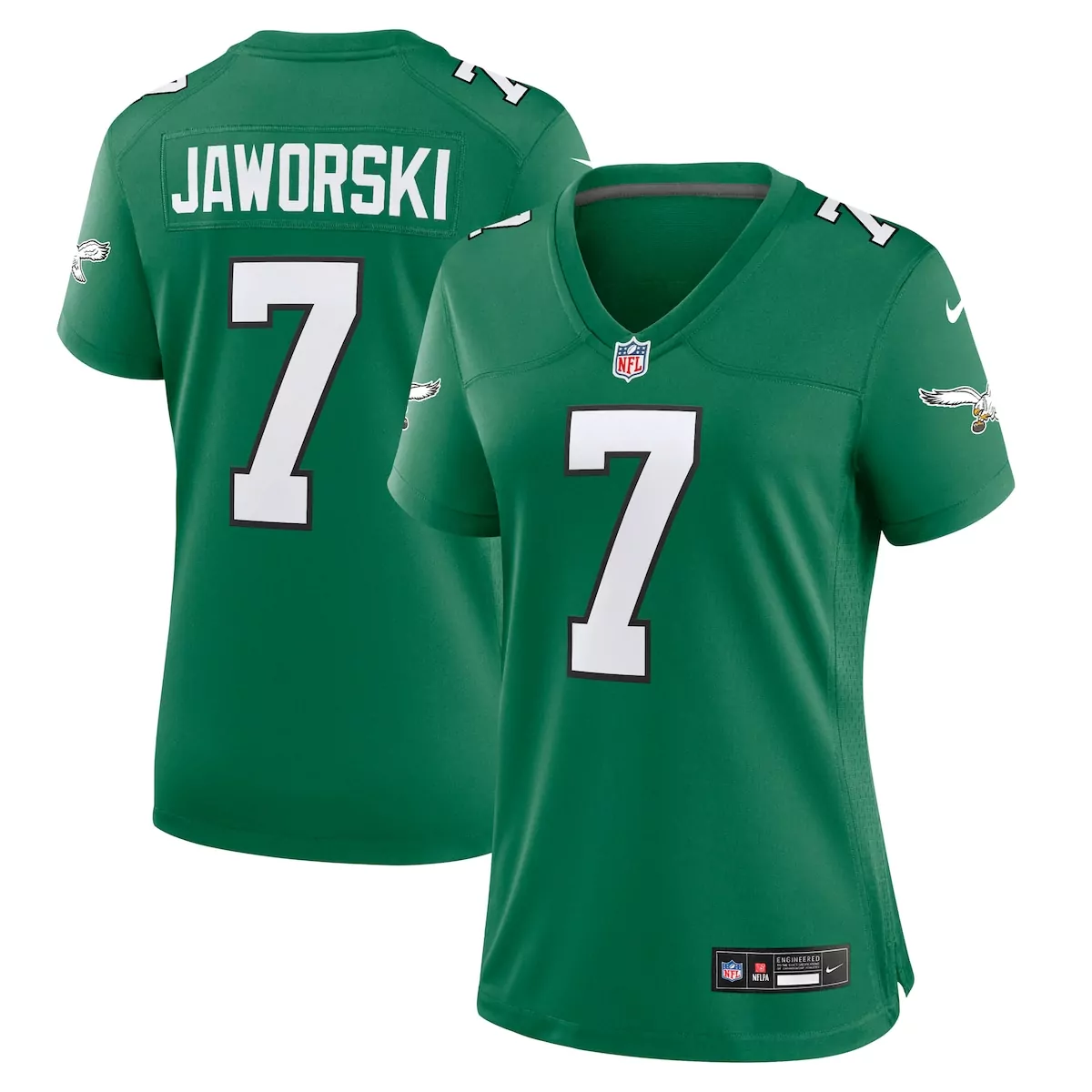 philadelphia eagles ron jaworski kelly green alternate game jersey