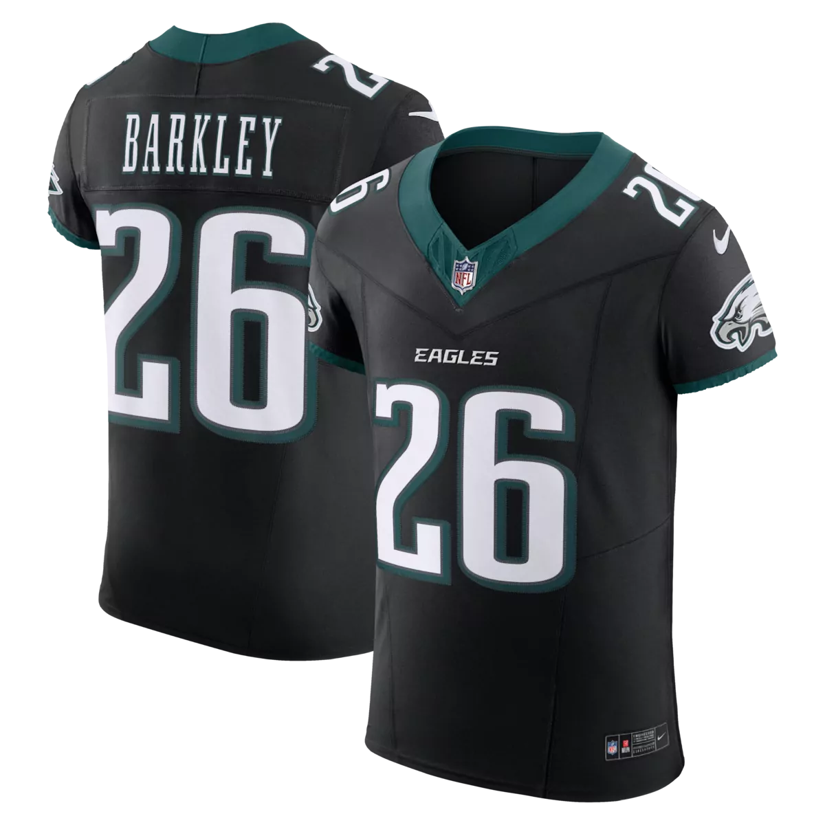 philadelphia eagles saquon barkley black alternate vapor f u s e elite jersey