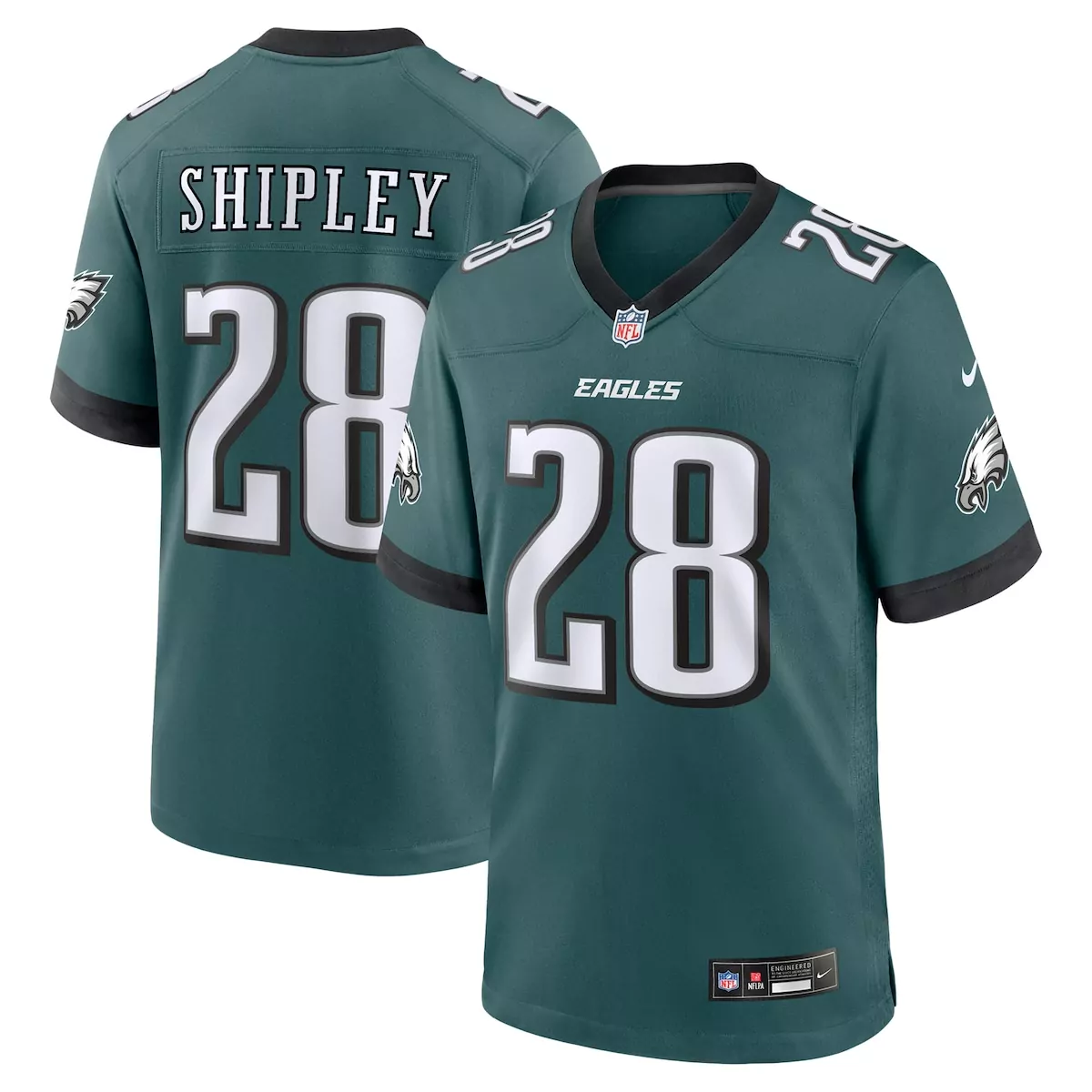 philadelphia eagles will shipley midnight green team game jersey nhe