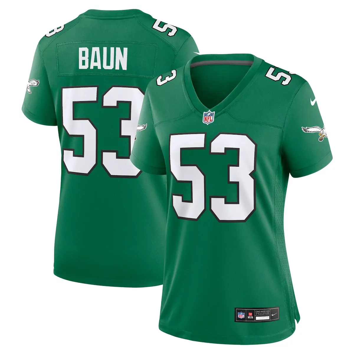 philadelphia eagles zack baun kelly green alternate game jersey t1l