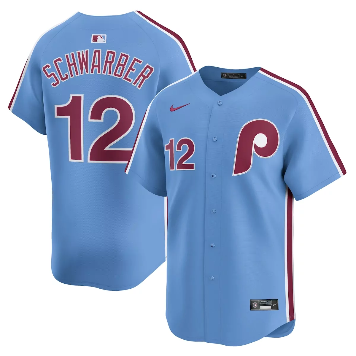 philadelphia phillies kyle schwarber light blue alternate limited jersey
