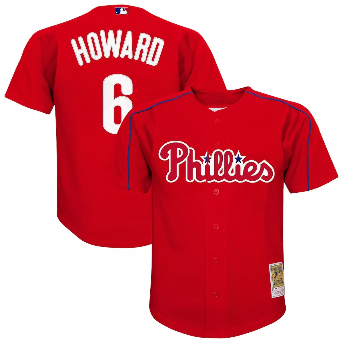 philadelphia phillies ryan howard red mesh batting practice jersey