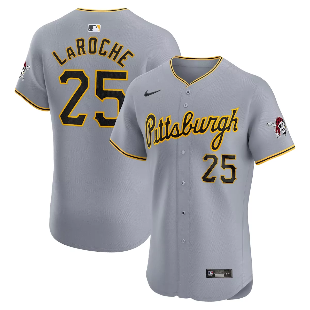 pittsburgh pirates adam laroche gray road elite player jersey