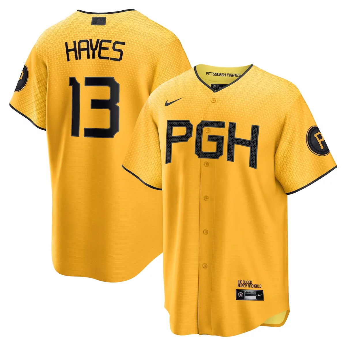 pittsburgh pirates kebryan hayes gold city connect player jersey jg0