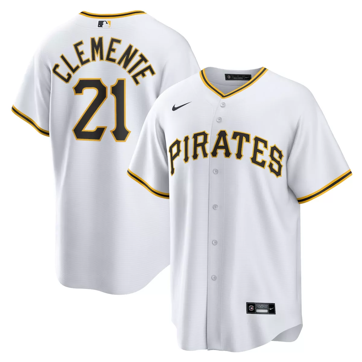 pittsburgh pirates roberto clemente white home player name jersey