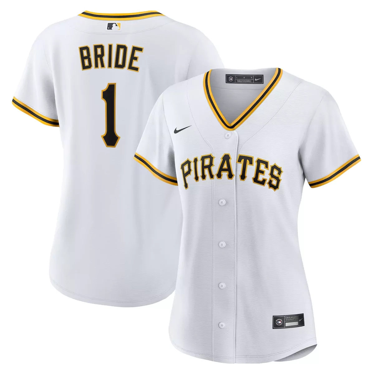 pittsburgh pirates white 1 bride home jersey