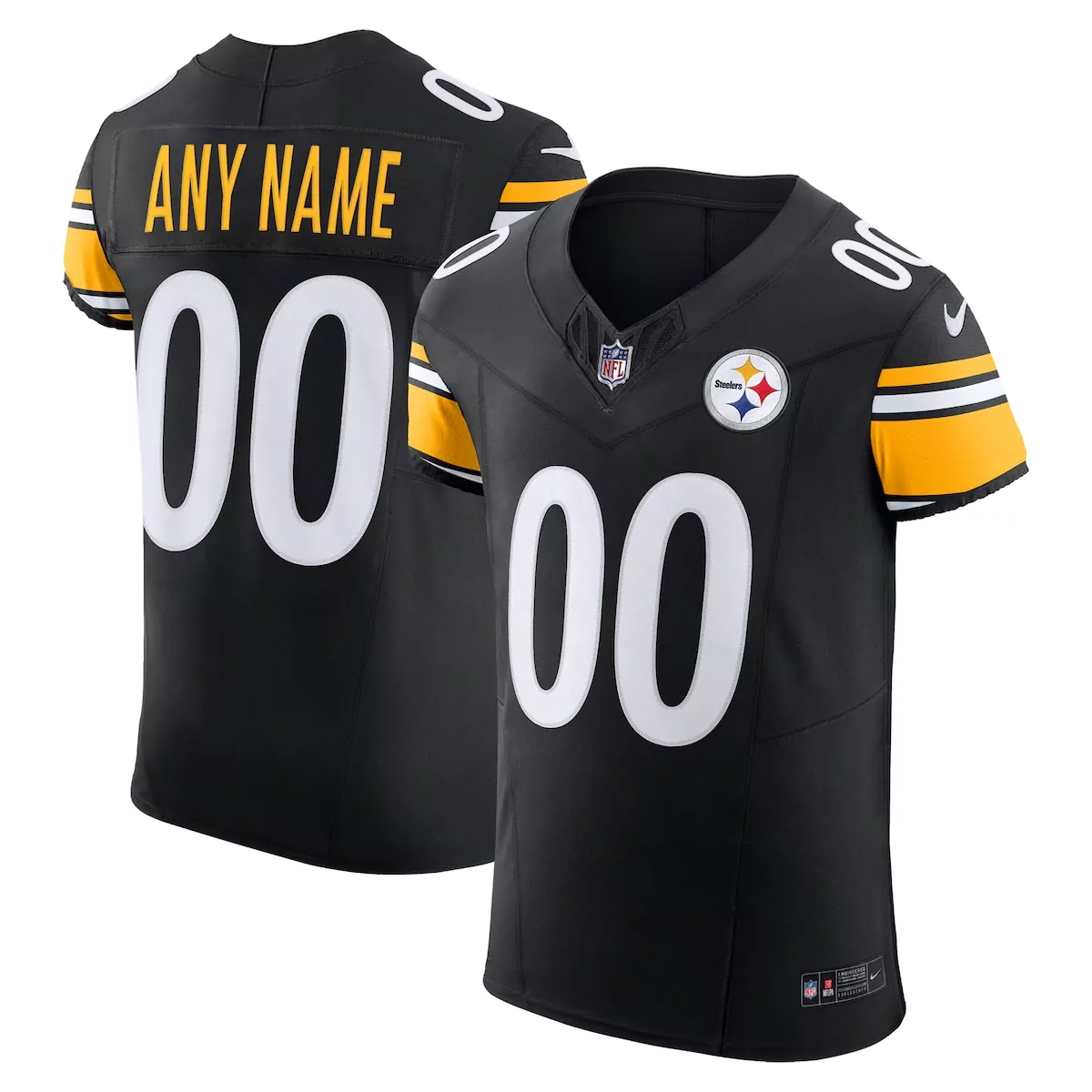 pittsburgh steelers black vapor f u s e elite custom jersey 14s