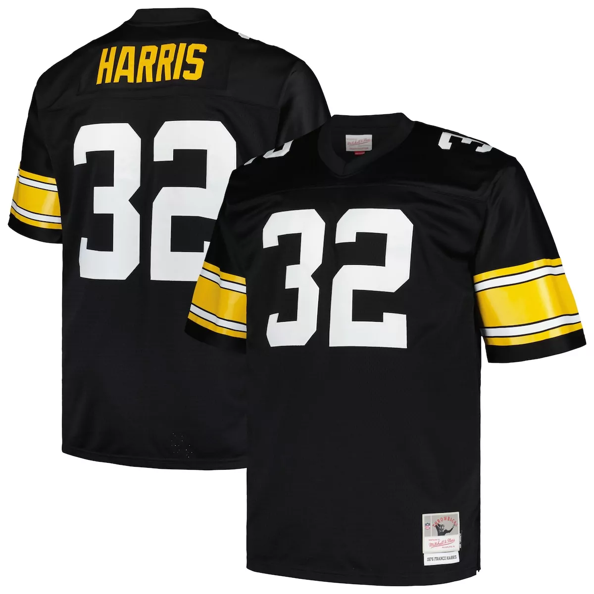 pittsburgh steelers franco harris black big tall 1976 legacy retired player jersey r6w