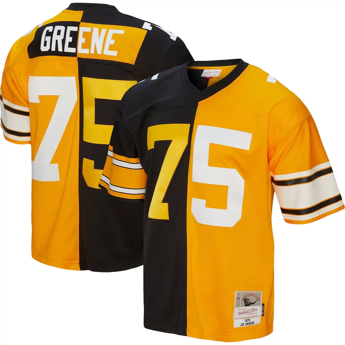 pittsburgh steelers joe greene black gold 1976 split legacy jersey h8g