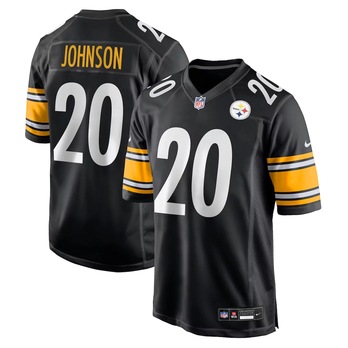 pittsburgh steelers kaleb johnson black team game jersey neo