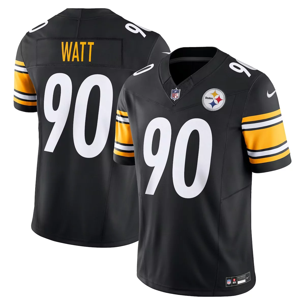 pittsburgh steelers t j watt black team game jersey