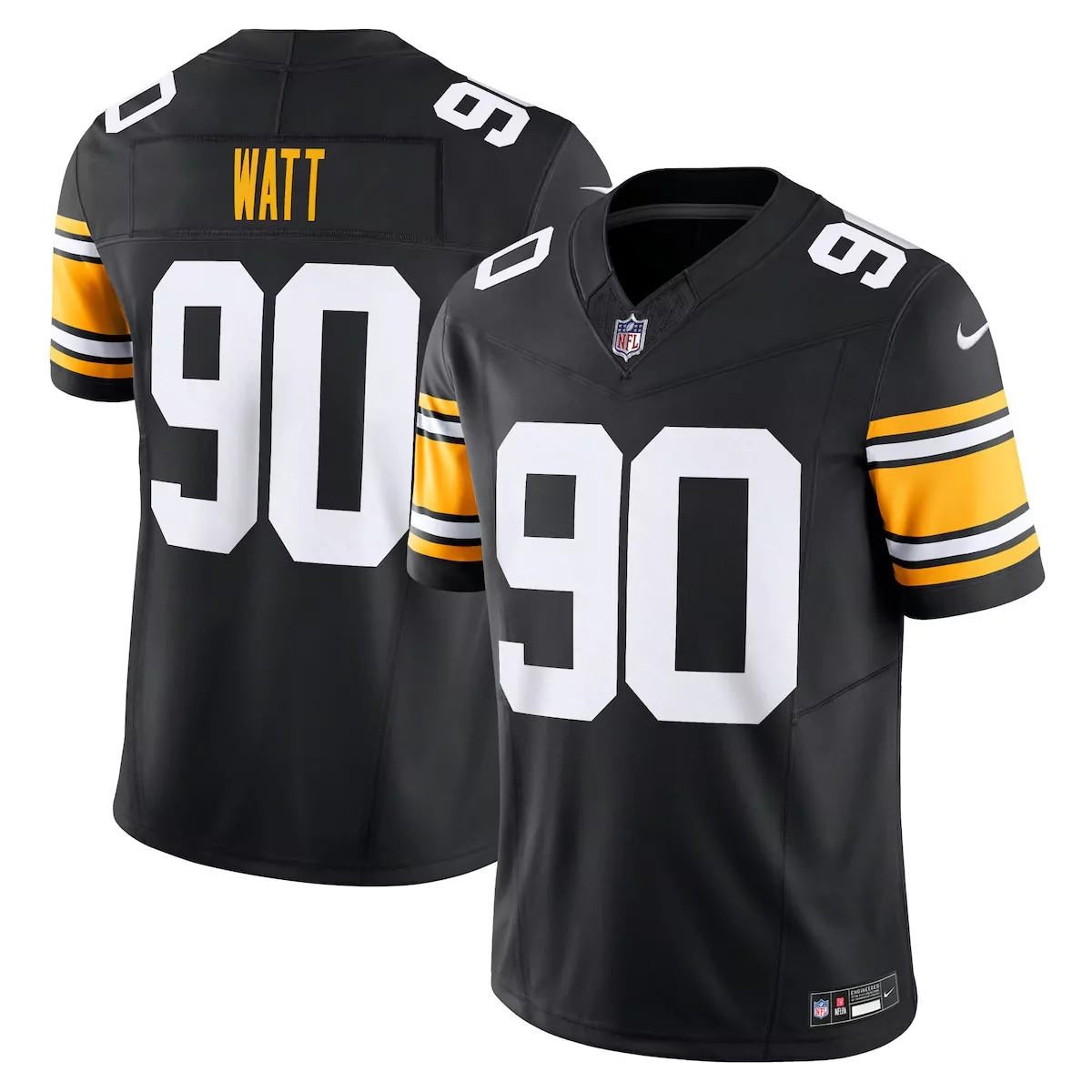 pittsburgh steelers t j watt black team game jersey