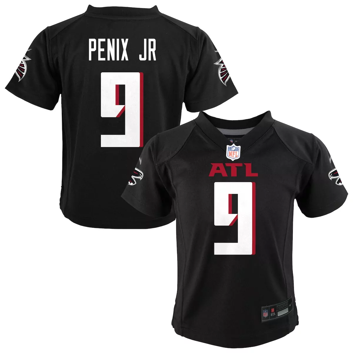 preschool atlanta falcons michael penix jr black team game jersey r6n