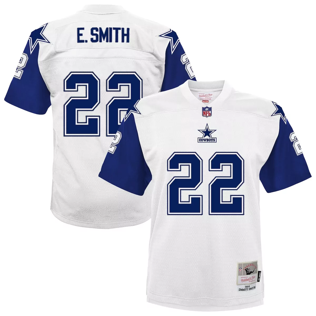 dallas cowboys emmitt smith white retired player legacy jersey nxv