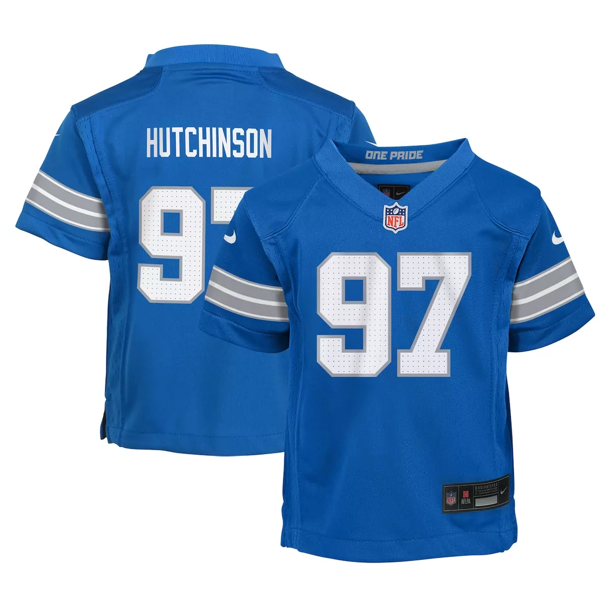 preschool detroit lions aidan hutchinson blue player game jersey