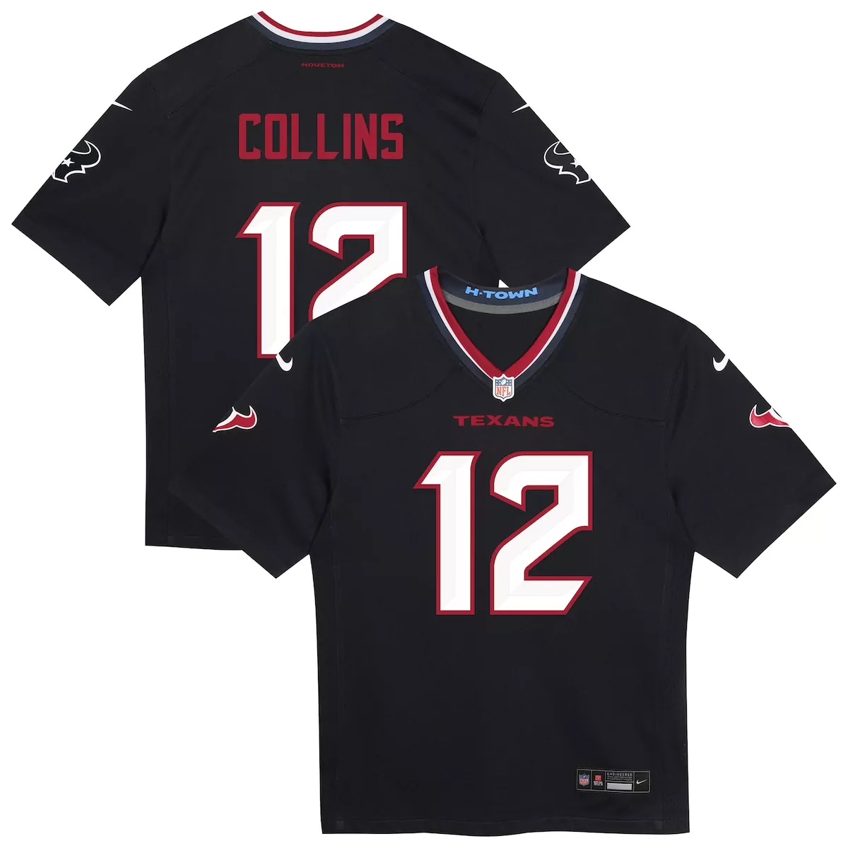 houston texans nico collins navy game jersey