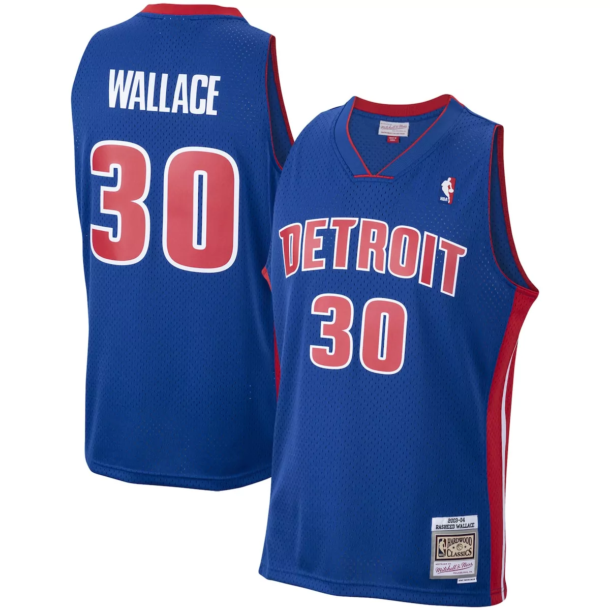rasheed wallace royal detroit pistons 2003 04 hardwood classics jersey