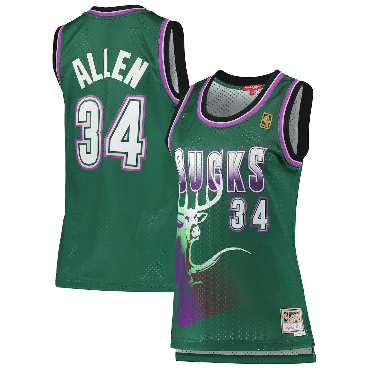 ray allen green milwaukee bucks 1996 97 hardwood classics jersey