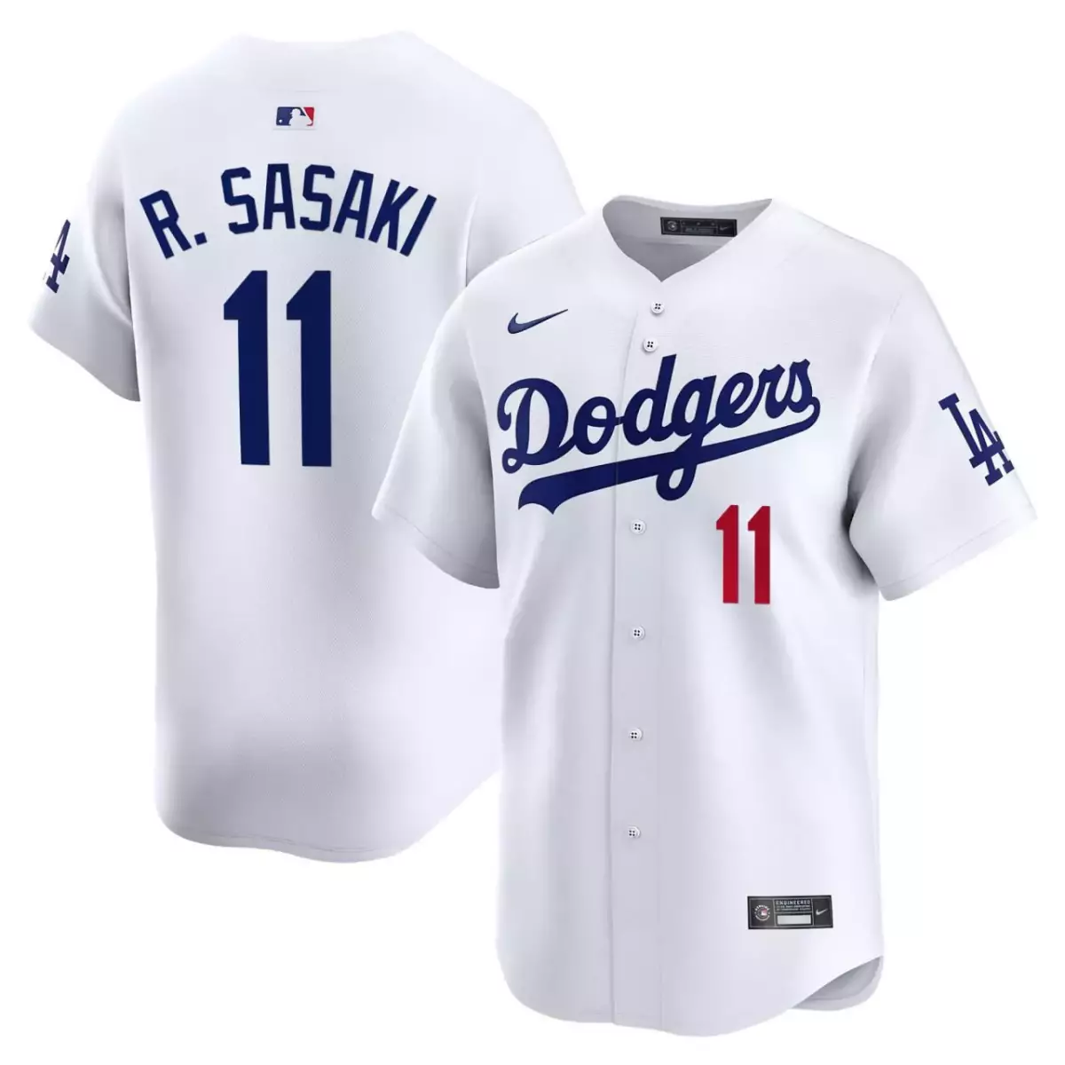 roki sasaki 11 los angeles dodgers white jersey all stitched