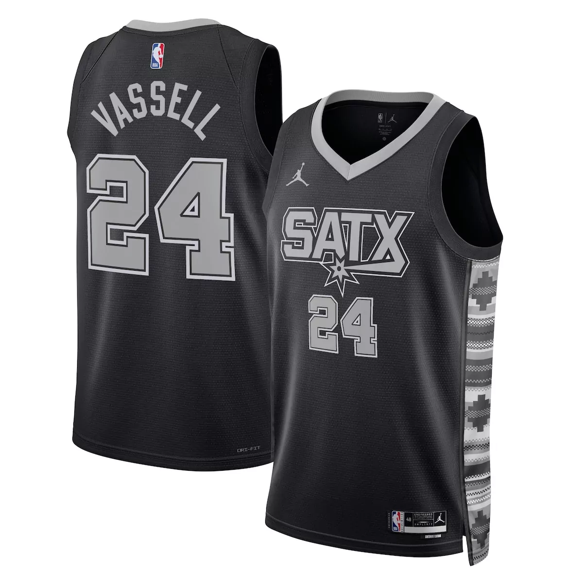 san antonio spurs jordan statement edition jersey black devin vassell unisex
