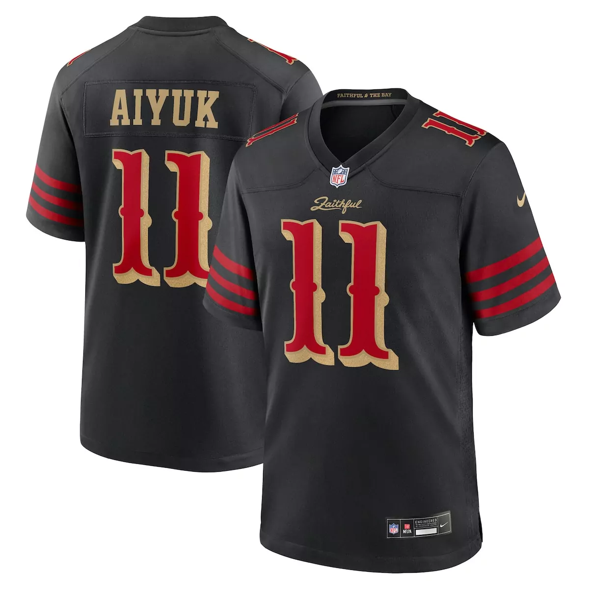 san francisco 49ers brandon aiyuk black 2025 rivalries collection game jersey