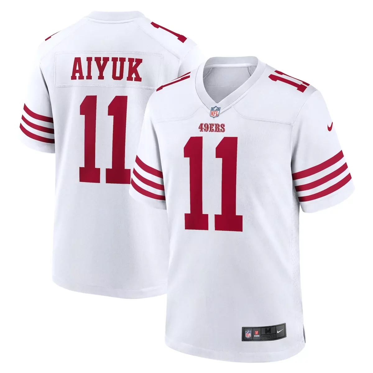 san francisco 49ers brandon aiyuk white player game jersey