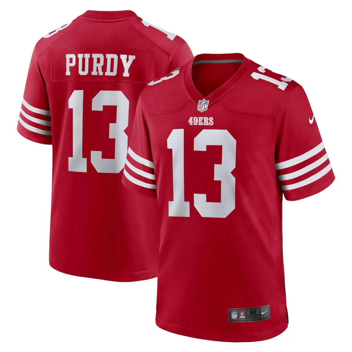 san francisco 49ers brock purdy scarlet game player jersey