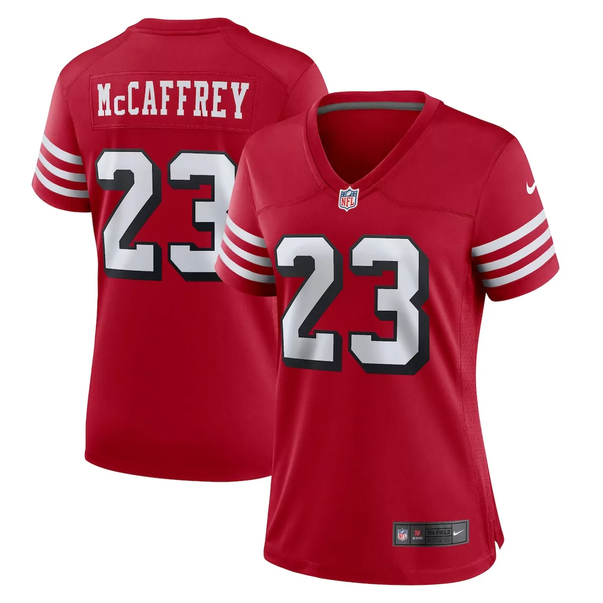 san francisco 49ers christian mccaffrey scarlet player jersey 3dc