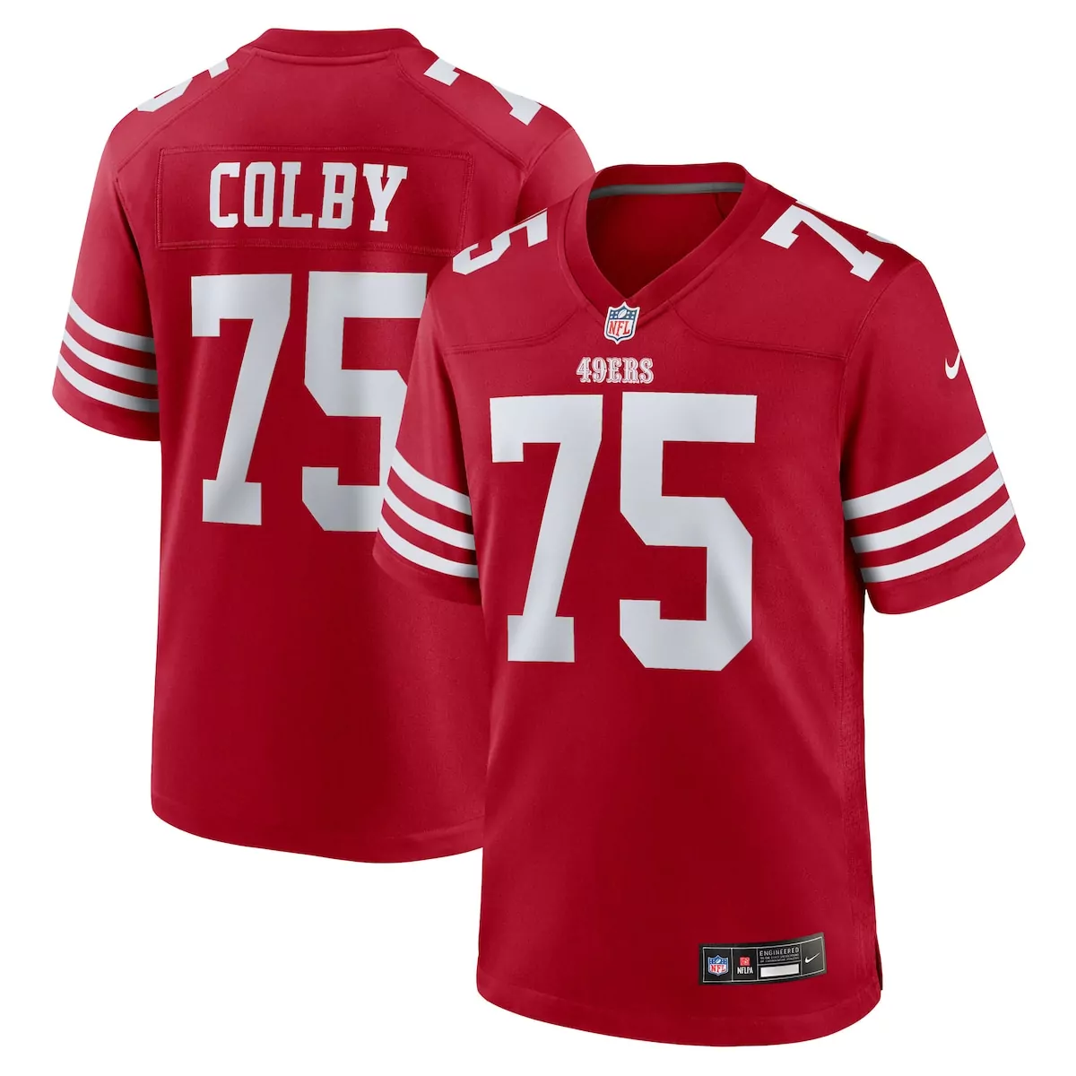 san francisco 49ers colton mckivitz scarlet game jersey af